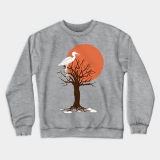 heron on the tree in the sunset Crewneck Sweatshirt